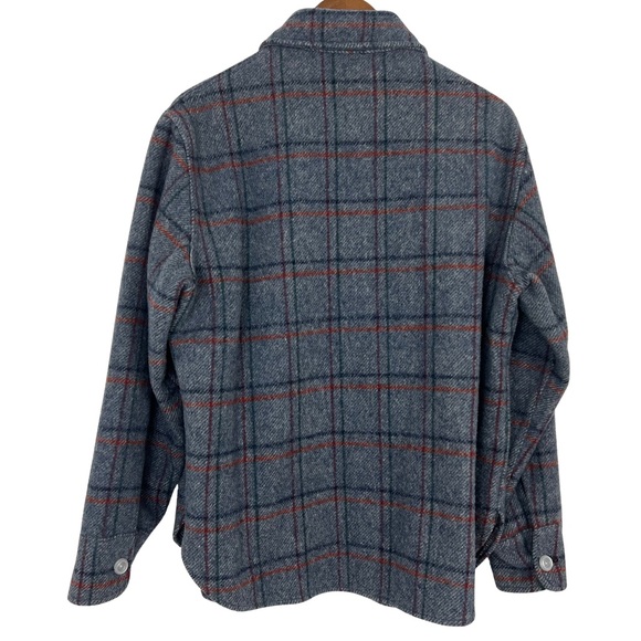 Vintage Men’s Fox Knapp Gray & Blue Plaid Jacket Dagger Collar Made in USA Large - Picture 6 of 9